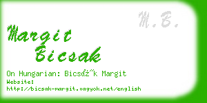 margit bicsak business card